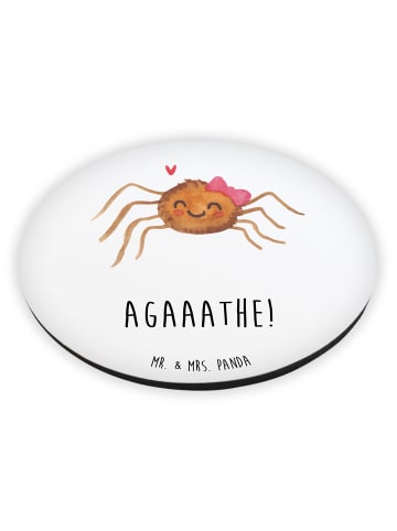 Mr. & Mrs. Panda Rund Magnet Spinne Agathe Freude mit Spruch in Weiß