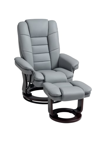 HOMCOM Relaxsessel mit Hocker-85L x 82B x 106H cm-Grau