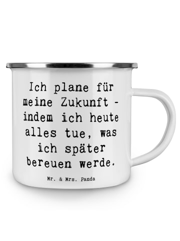 Mr. & Mrs. Panda Haferl Spruch Lebensziele und Abenteuer mit Spruch in Weiß