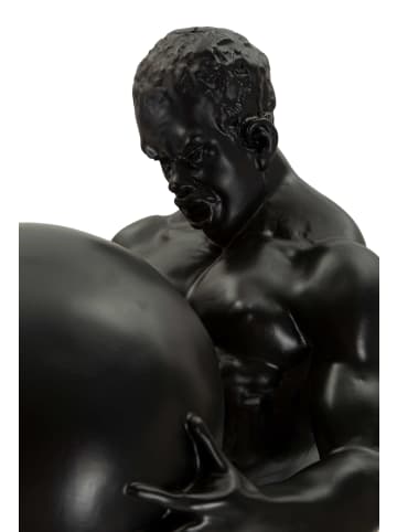 Mauro Ferretti Schwarze Harzfigur eines Mannes, 18,5 x 20,5 x 43,5 cm