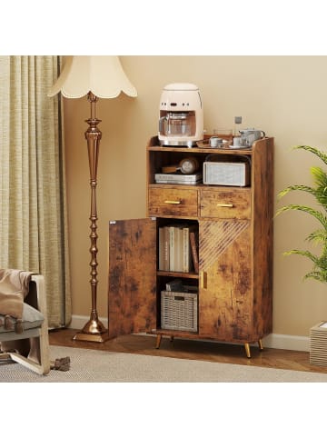 COSTWAY Mehrzweckschrank mit Doppeltür in Braun