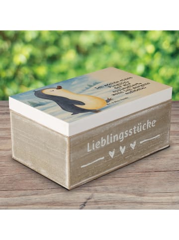 Mr. & Mrs. Panda Kiste Pinguin mHerzieren Design mit Spruch in Weiß