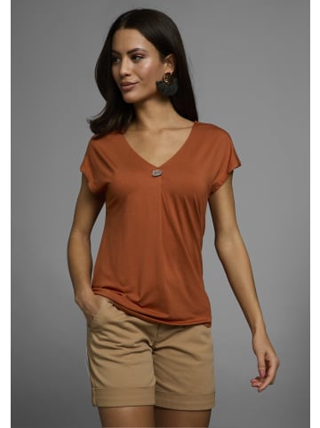 Laura Scott Kurzarmshirt in rostrot