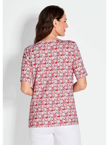 GOLDNER Kurzgröße:  Printshirt Multicolor-Halbarmshirt mit Rundhals in pink / gemustert