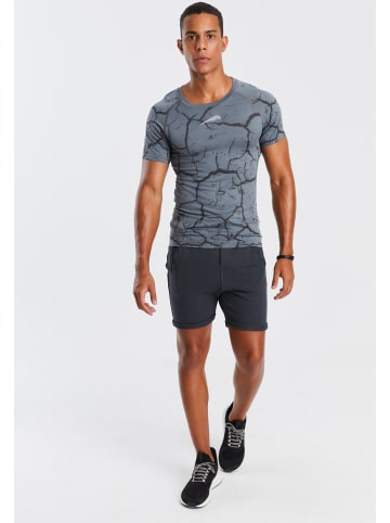 Leif Nelson Herren Seamless Sport T-Shirt Fitness Top in grau