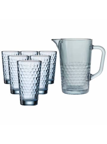 Ritzenhoff & Breker 7er Set Krug- und Longdrinkglasset Favo in Blau