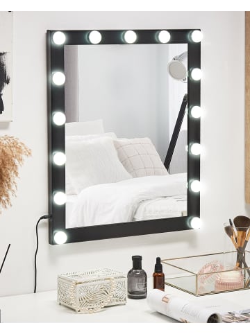 Beliani Badezimmerspiegel ODENAS in Schwarz - (W) 50 x (H) 60 x (L) 2 cm