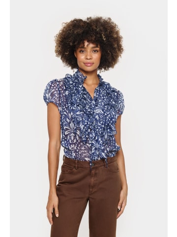 SAINT TROPEZ Langarm - Hemd LiljaSZ Gerade Passform in Midnight Sail Paisley