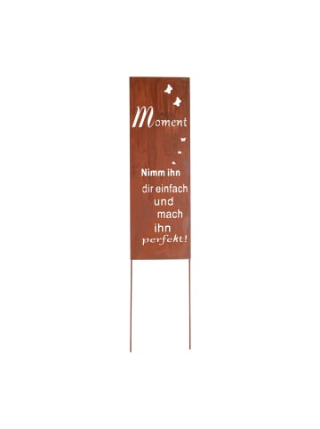 UNUS Gartenschild Rost Moment Spruch in Braun