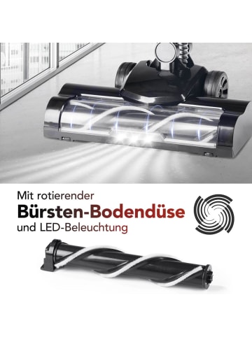 Clean Maxx Akku-Zyklon-Staubsauger 22,2V rot/schwarz mit elektr. Bodendüse Schwarz