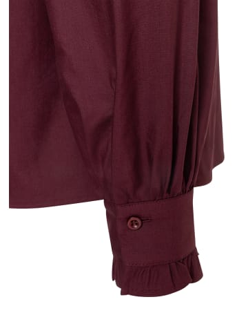 More & More elegante, feminine Bluse, Rüschenkragen in pomegranate red