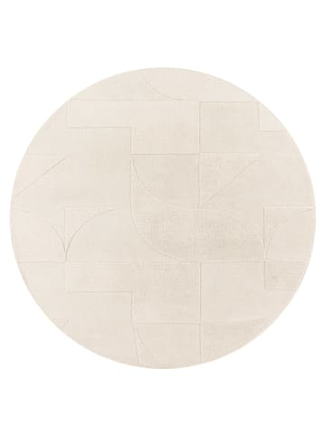 KADIMA DESIGN Teppich Kurzflor waschbar Struktur Wohnzimmer in Creme