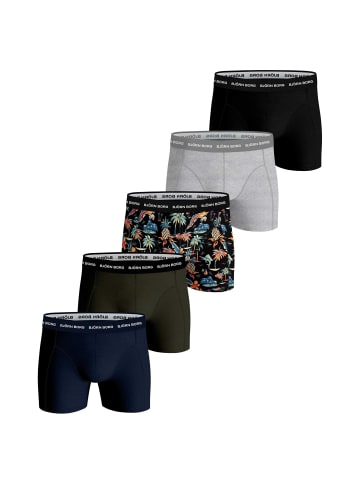 Björn Borg Boxershort 5er Pack in Dunkelblau/Olive/Hellgrau/Schwarz