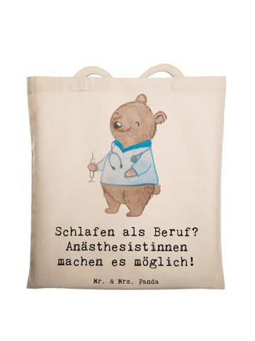 Mr. & Mrs. Panda Uni Tasche Anästhesistin Freude mit Spruch in Creme