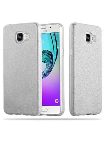 cadorabo Hülle für Samsung Galaxy A3 2016 Glitzer Design in STERNENSTAUB SILBER