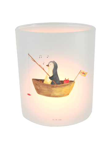 Mr. & Mrs. Panda Teelicht Pinguin Angelboot ohne Spruch in Transparent