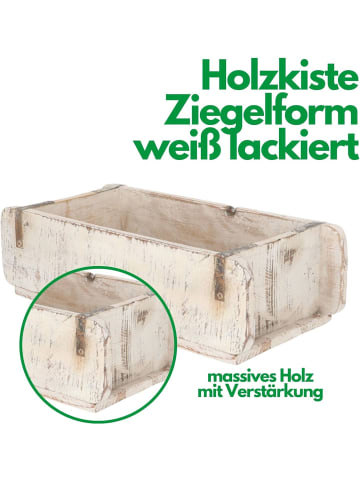 Novaliv Novaliv 3x Holzkiste Vintage Weiß 30 x 15 x 10 cm Alte Ziegelform Holz in Weiß