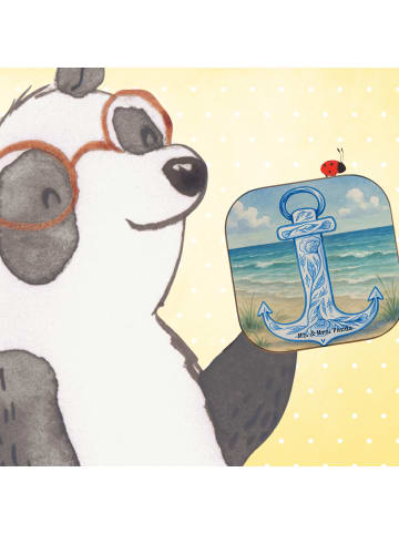 Mr. & Mrs. Panda Glasuntersetzer Anker Blau Design ohne Spruch in Weiß