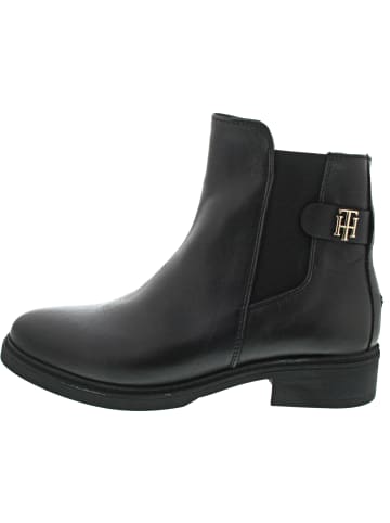 Tommy Hilfiger TH Leather Flat Boot Chelsea Boot Schwarz