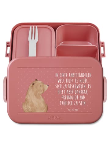 Mr. & Mrs. Panda Bentobox Bär Schulterblick Motiv mit Spruch in Rot Pastell