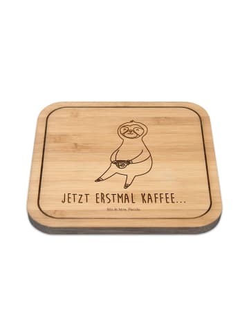 Mr. & Mrs. Panda Coaster Faultier Kaffee mit Spruch in Transparent