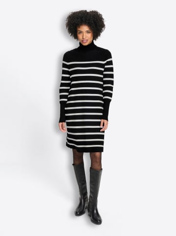 Heine Strickkleid in schwarz-ecru-gestreift