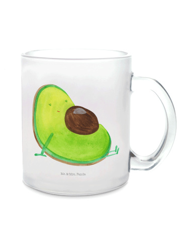 Mr. & Mrs. Panda Teetasse aus Glas Avocado Schwangerschaft ohne ... in Transparent