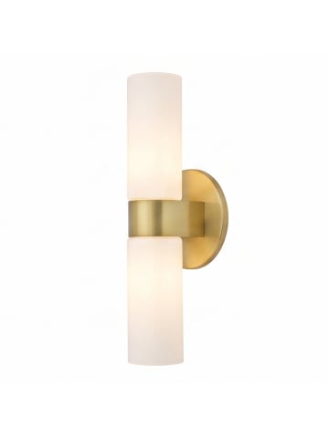 Licht-Erlebnisse Wandlampe (B)5 x (H)29.5 cm in Messing Weiß