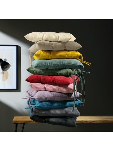 Erwin Müller Cord Stuhlkissen Glasgow in oliv