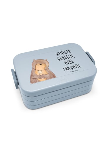 Mr. & Mrs. Panda Snack Box Otter Muschel Motiv mit Spruch in Blau Pastell