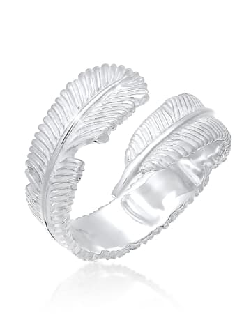 Elli Ring 925 Sterling Silber Boho, Feder in Silber