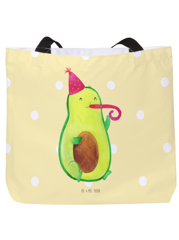Mr. & Mrs. Panda Tote Bag Avocado Geburtstag ohne Spruch in Gelb Pastell