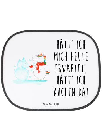Mr. & Mrs. Panda Sonnenschutz Auto Einhorn Schneemann mit Spruch in Weiß