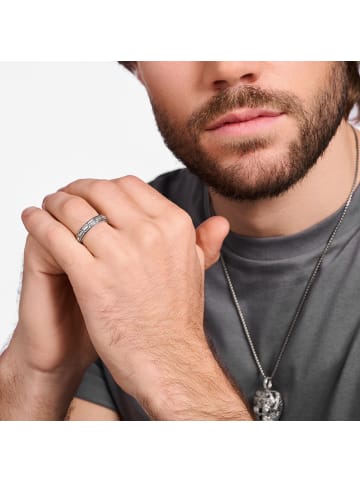 Thomas Sabo Ring Krokodilpanzer Silber Geschwärzt in silber