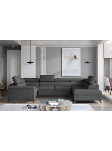 MF Design Esco Recamiere Rechts in Anthrazit -  (L) 200 x (B) 336 x (H) 92 cm