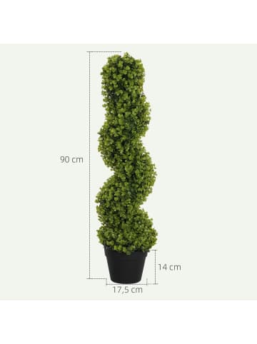 HOMCOM Kunstpflanzen-Ø17,5 x 90 cm-Grün