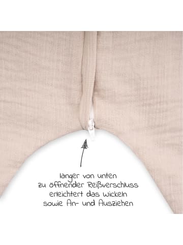 Julius Zöllner Sommerschlafsack mit Füßen / Jumper Musselin in beige