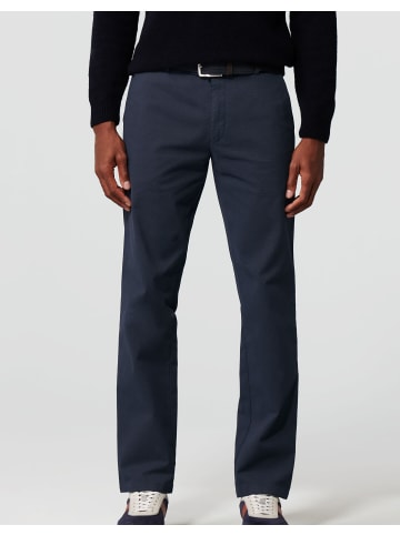 Meyer Chino-Hose Micro Print Baumwoll Twill Chino in dunkelblau