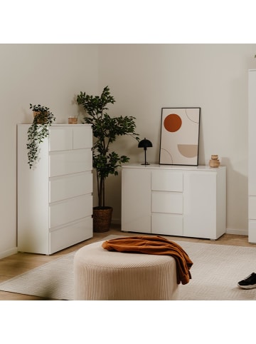 CALICOSY Sideboard PRETORIA in Weiß - (W) 120  x (H) 80,5  x (L) 40  cm
