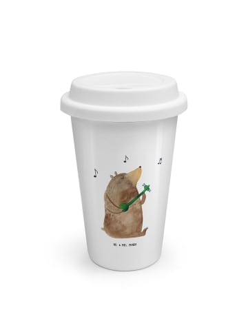 Mr. & Mrs. Panda Trinkbecher Bär Lied ohne Spruch in Weiß