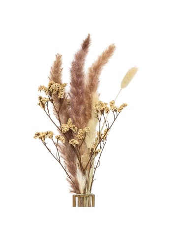 Atmosphera Créateur d'intérieur Vase auf Gestell mit getrockneten Pflanzen in Gold, (B) 10 x (H) 40 x (L) 10 cm
