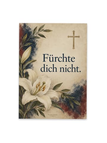 Mr. & Mrs. Panda Postkarte Lilie tröstlich Design mit Spruch in Weiß