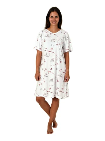 NORMANN Pflegenachthemd kurzarm mit Bindeverschluss - 86476 in rosa