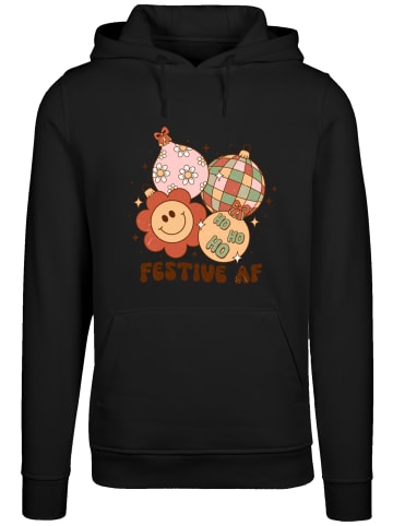 F4NT4STIC Hoodie Festive AF Christmas Tree Balls in schwarz