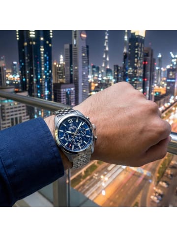 Festina Herrenuhr Chronograph Stahl/Blau