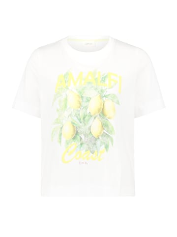 CARTOON Kurzarm-Shirt mit Rundhalsausschnitt in Patch Creme/Yellow