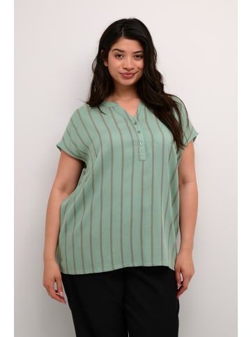 KAFFE curve Ärmellose Bluse KCsida Regular fit in Grey / Granite Green Stripe