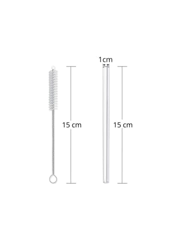 LA VAGUE SMOOTHIE PETITE Wiederverwendbares Glastrinkhalm-Set in transparent