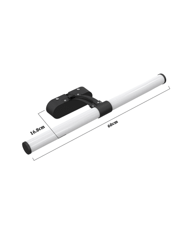 ZMH Spiegelleuchte in schwarz Modern 8W Badezimmerlampe 4000K Neutralweiß L 60CM