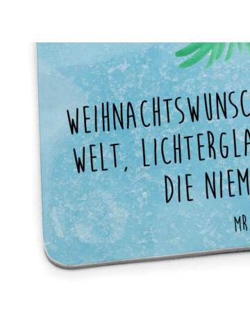 Mr. & Mrs. Panda Untersetzer Pinguin Weihnachtsbaum mit Spruch in Eisblau